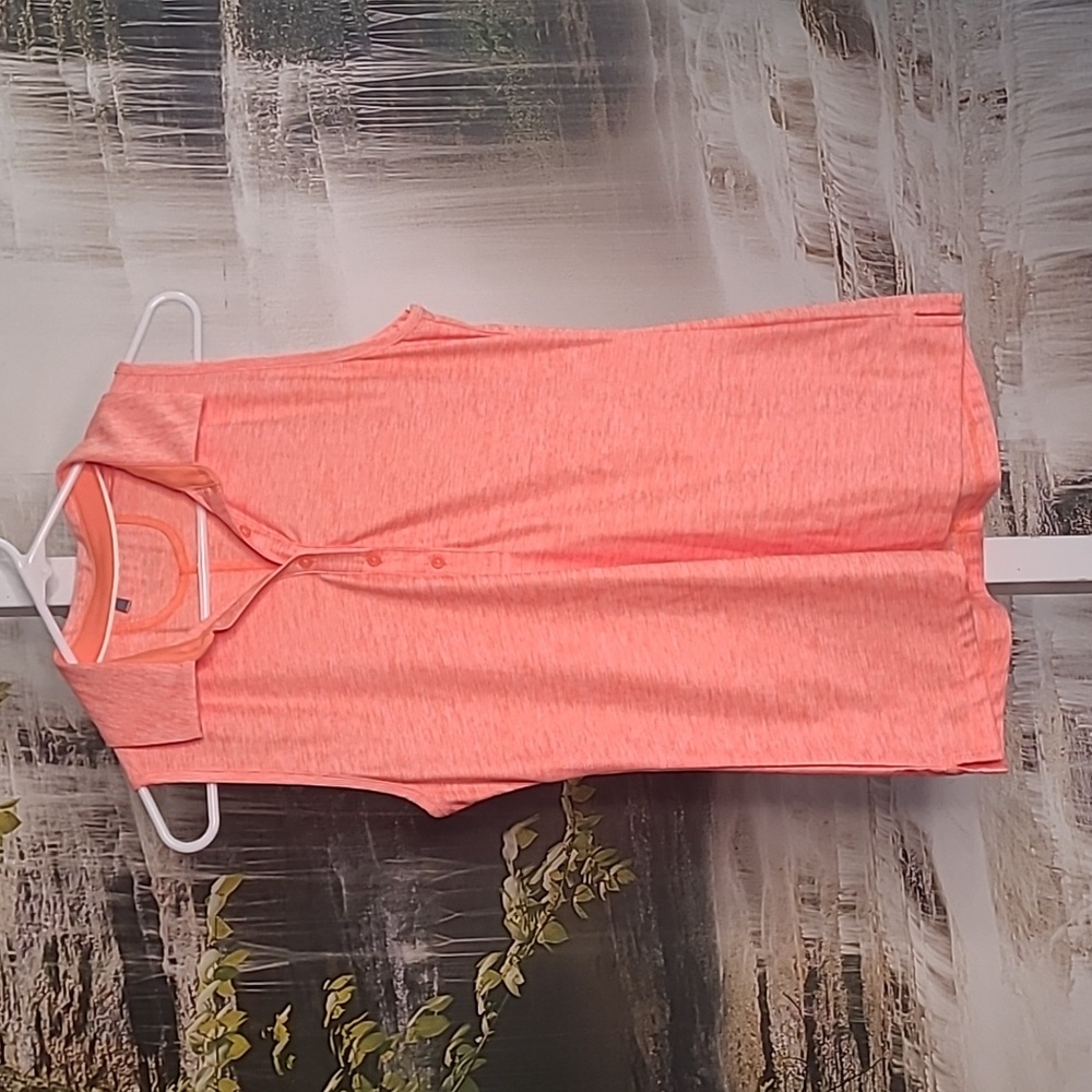 Under Armour Small athletic stretchy sporty polo shirt orange